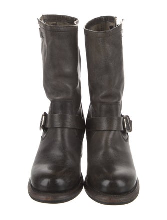 Frye Leather Distressed Accents Moto Boots