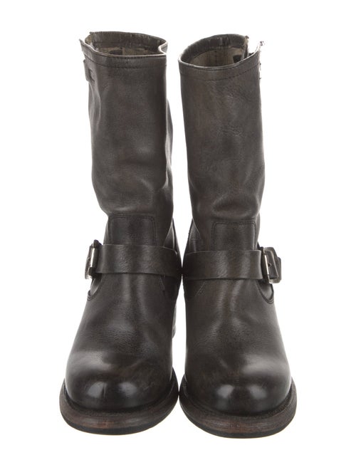 Frye Leather Distressed Accents Moto Boots