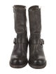 Frye Leather Distressed Accents Moto Boots
