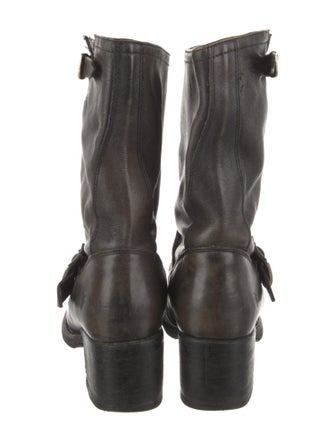 Frye Leather Distressed Accents Moto Boots