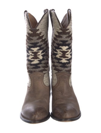 Frye Leather Printed Western Boots