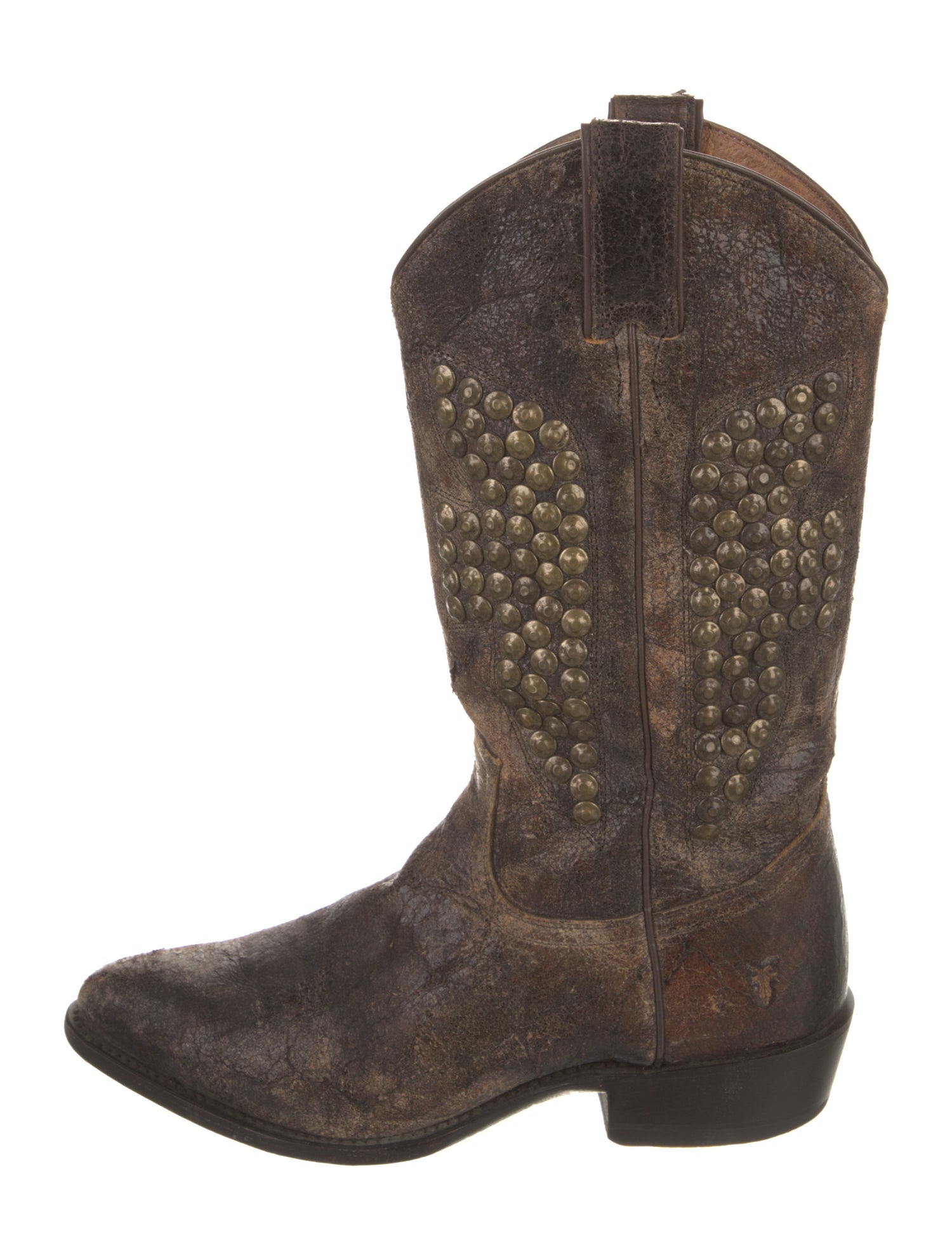 Frye Leather Studded Accents Western Boots