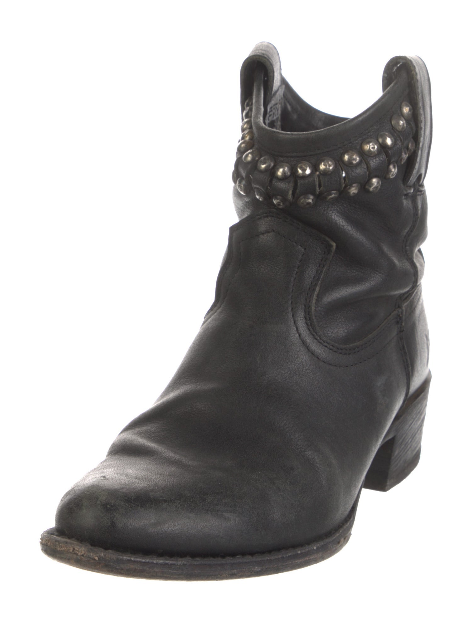 Frye Leather Studded Accents Combat Boots