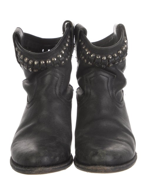 Frye Leather Studded Accents Combat Boots