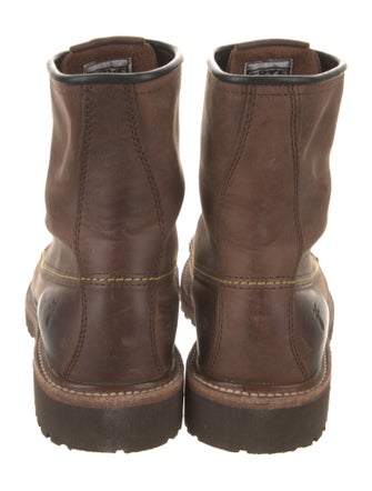 Frye Leather Leather Trim Embellishment Combat Boots