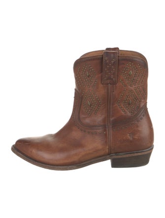 Frye Leather Studded Accents Western Boots