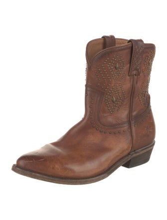 Frye Leather Studded Accents Western Boots