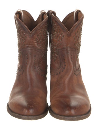 Frye Leather Studded Accents Western Boots
