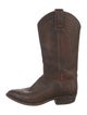Frye Leather Embroidered Accent Western Boots