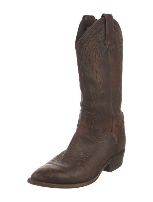 Frye Leather Embroidered Accent Western Boots