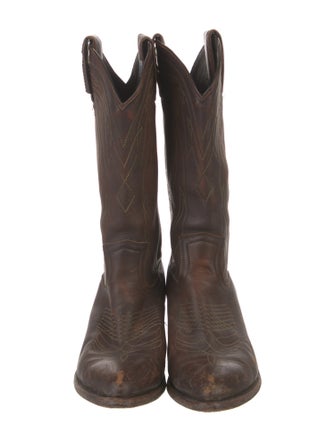 Frye Leather Embroidered Accent Western Boots