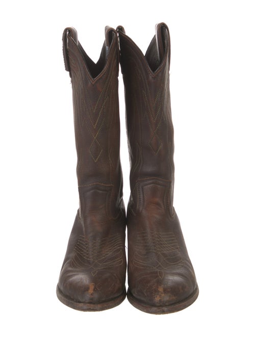 Frye Leather Embroidered Accent Western Boots