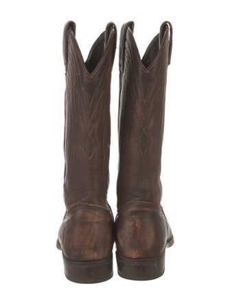 Frye Leather Embroidered Accent Western Boots
