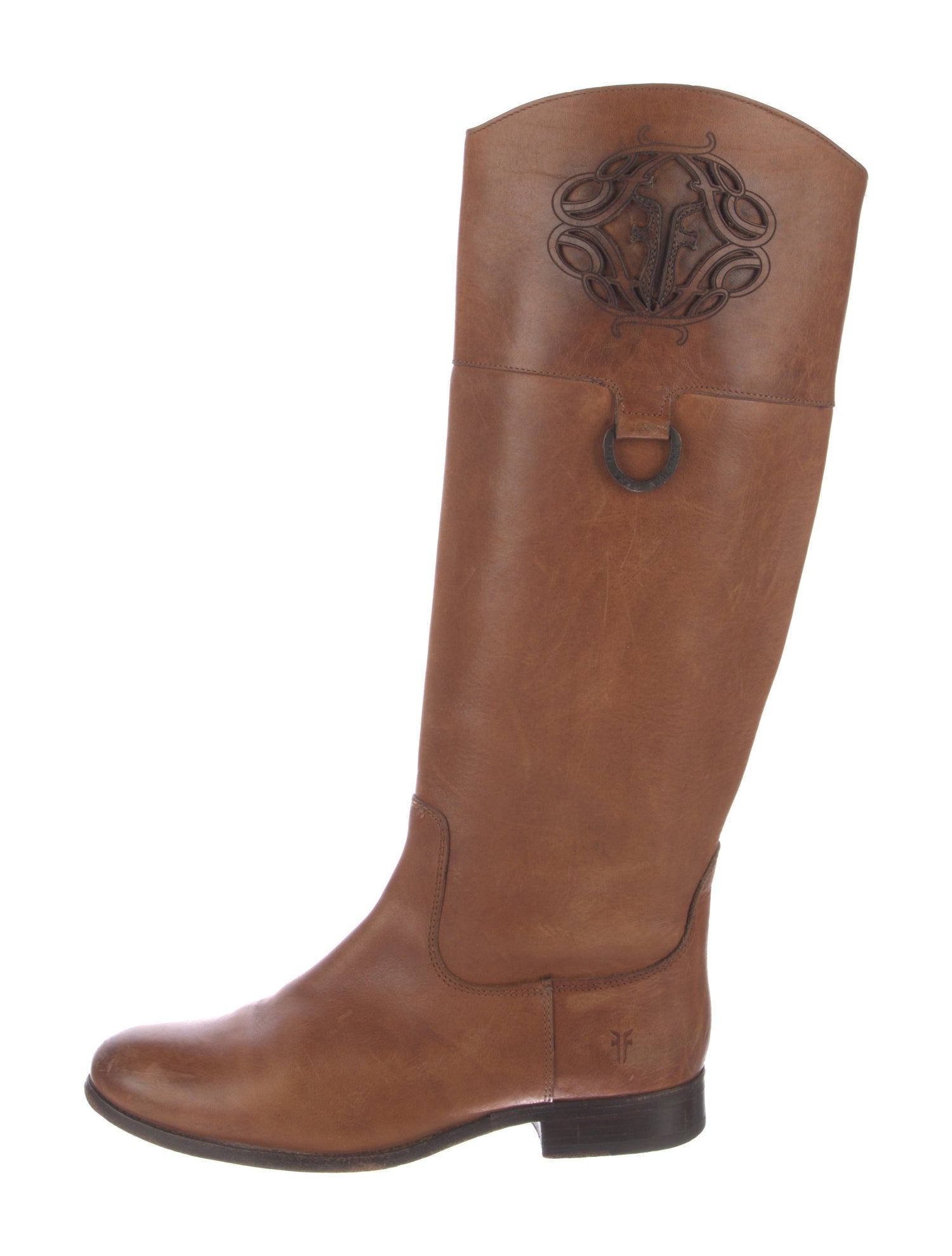Frye Leather Lasercut Accents Riding Boots