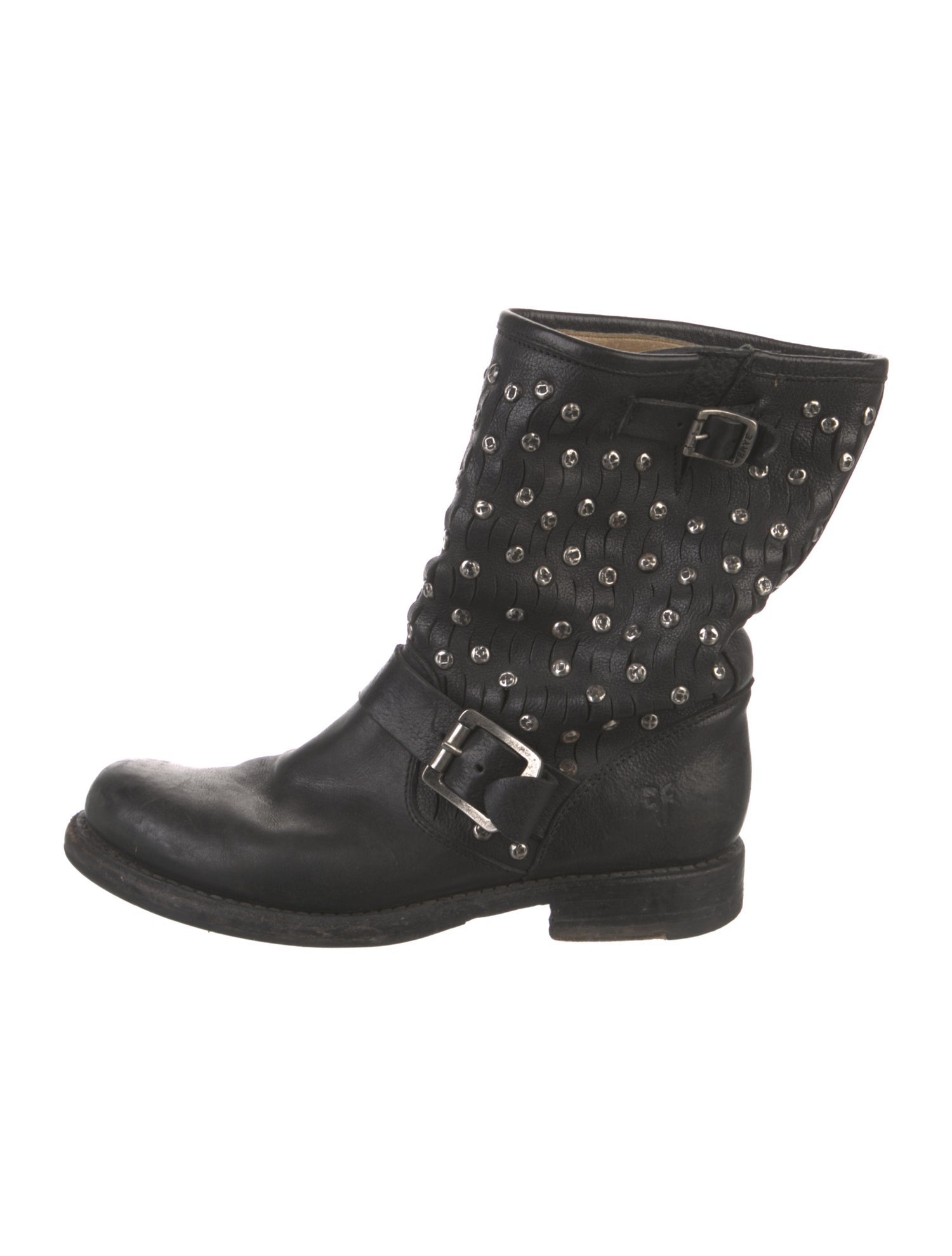 Frye Leather Lasercut Accents Moto Boots
