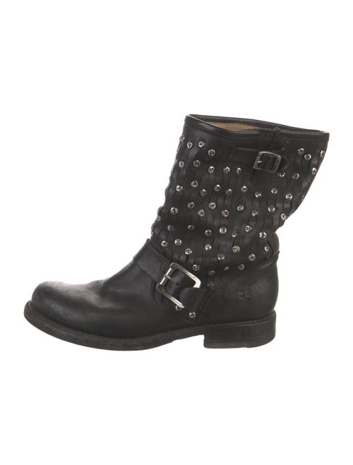 Frye Leather Lasercut Accents Moto Boots