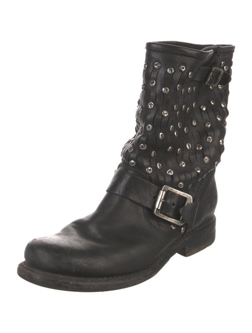 Frye Leather Lasercut Accents Moto Boots
