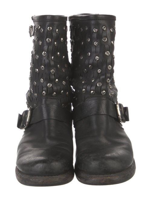 Frye Leather Lasercut Accents Moto Boots