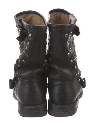 Frye Leather Lasercut Accents Moto Boots