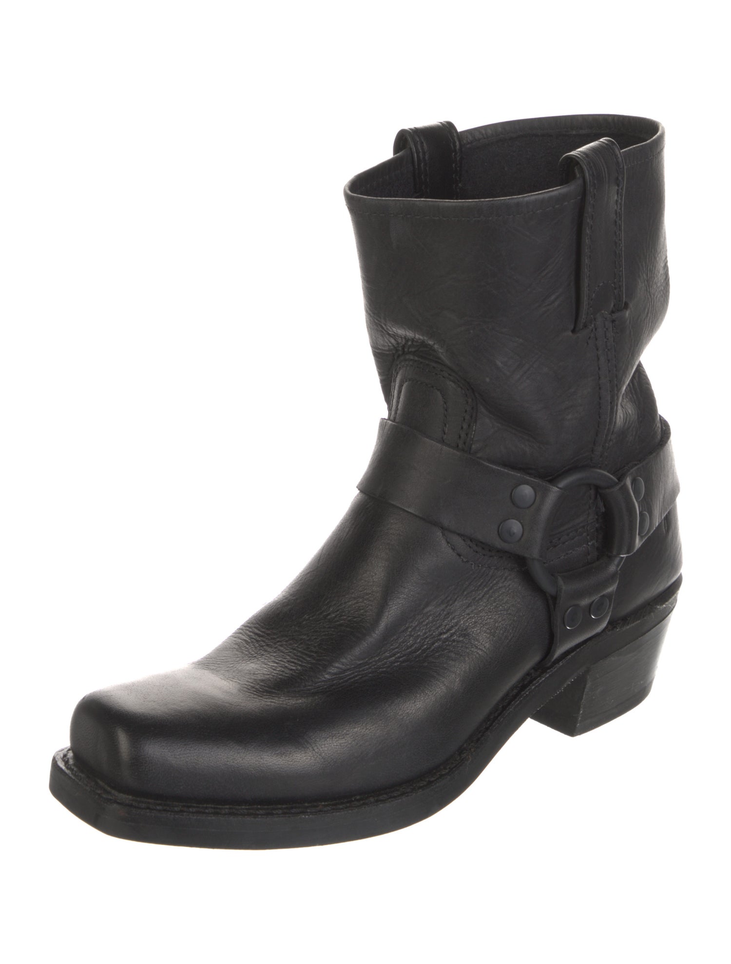 Frye Leather Studded Accents Moto Boots