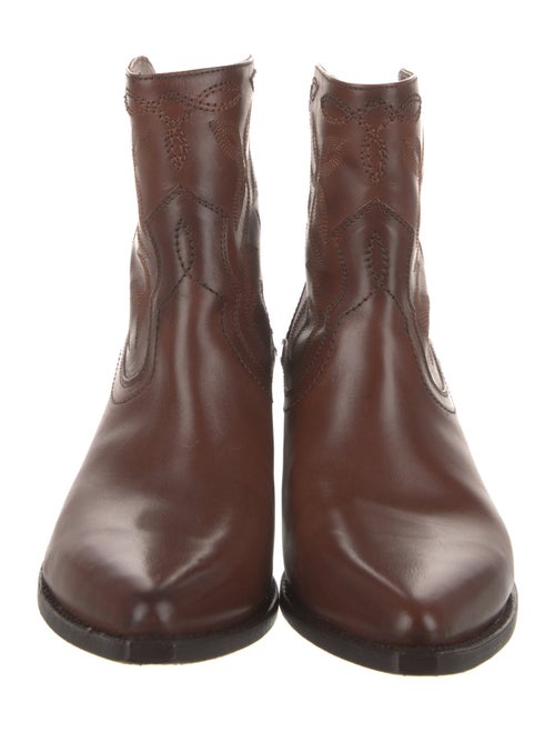 Frye Leather Embroidered Accent Western Boots