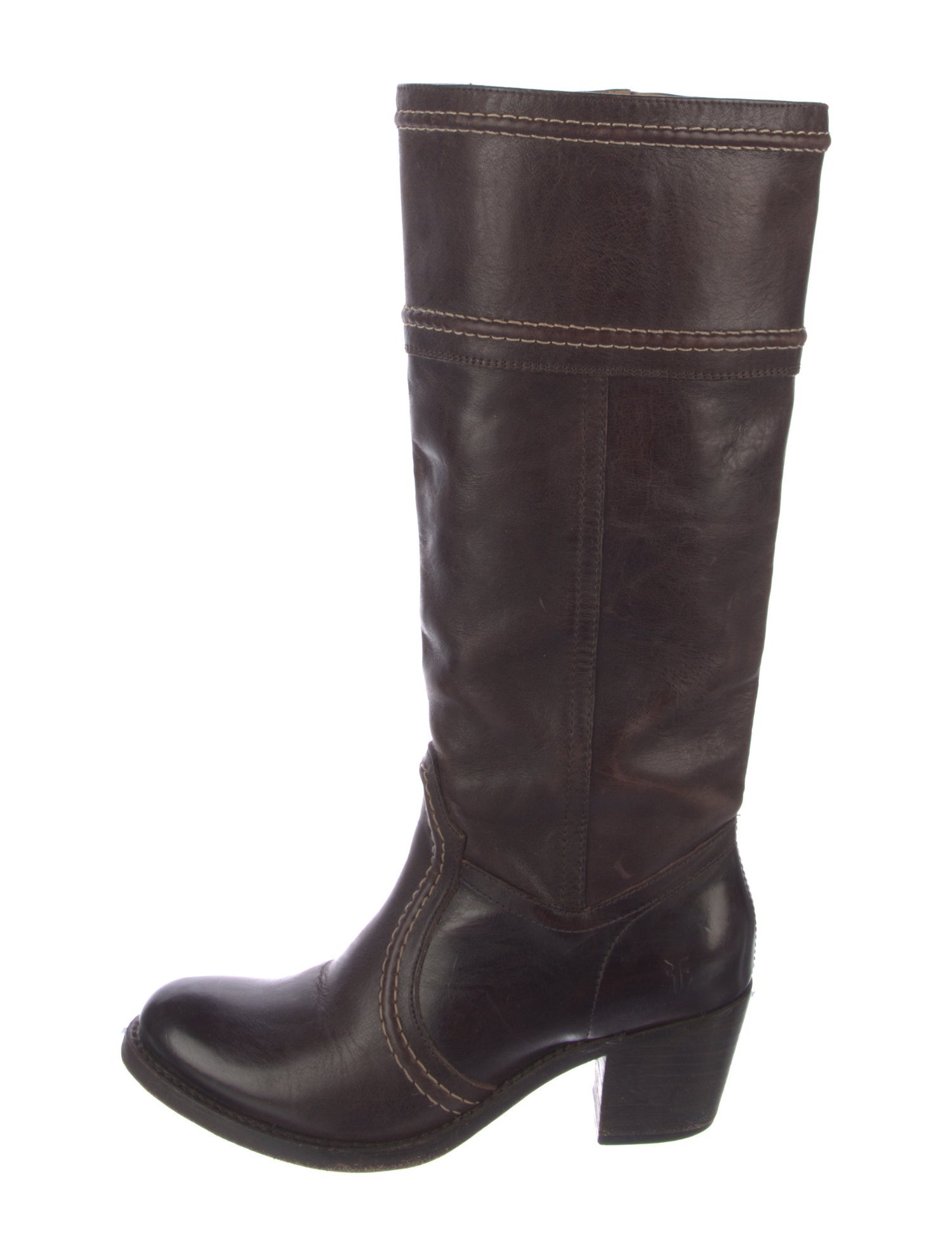 Frye Leather Distressed Accents Riding Boots