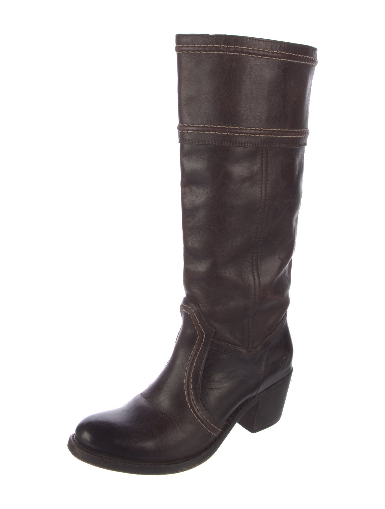 Frye Leather Distressed Accents Riding Boots