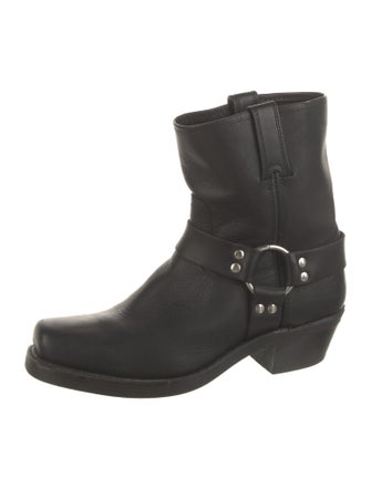 Frye Leather Studded Accents Moto Boots