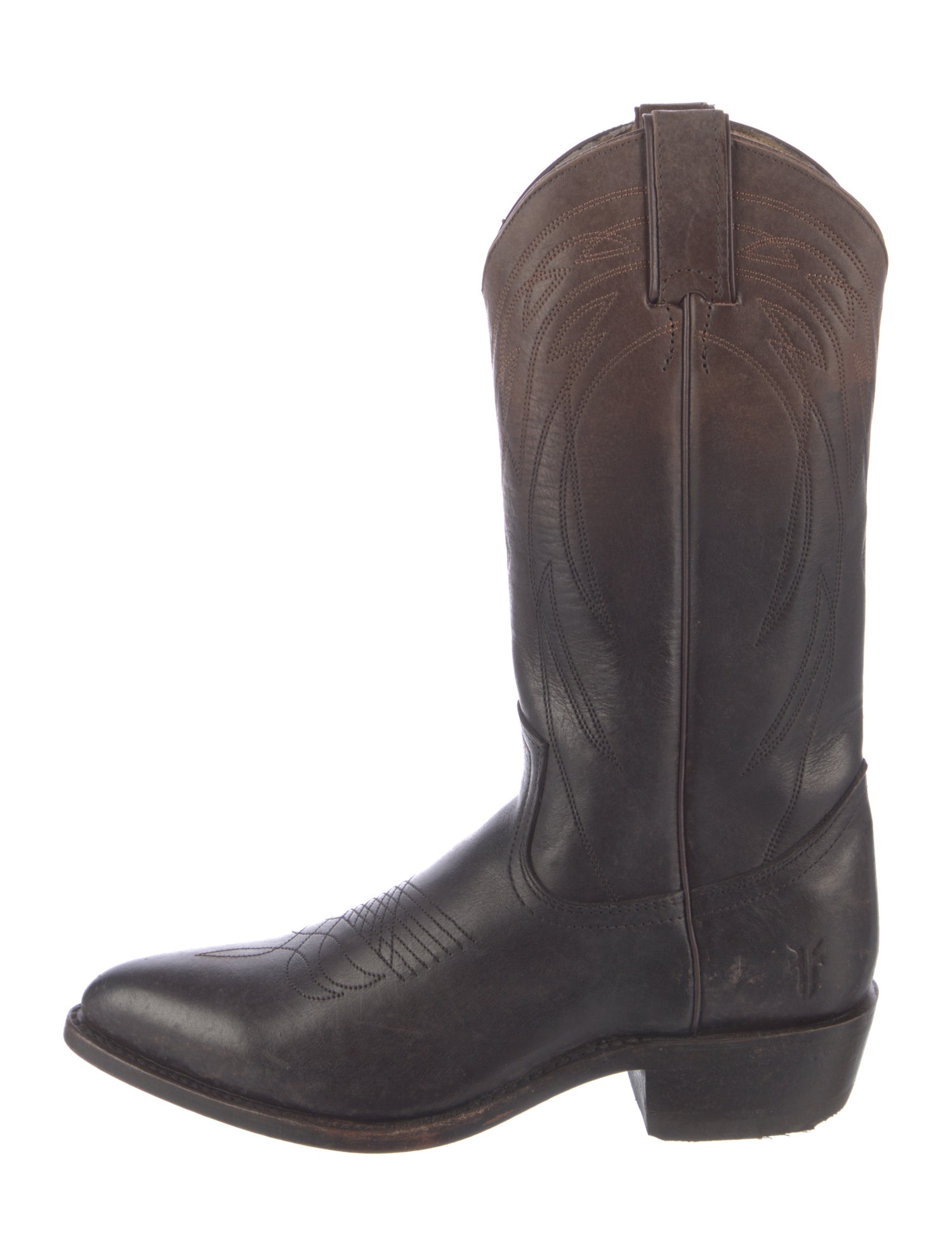 Frye Leather Embroidered Accent Western Boots