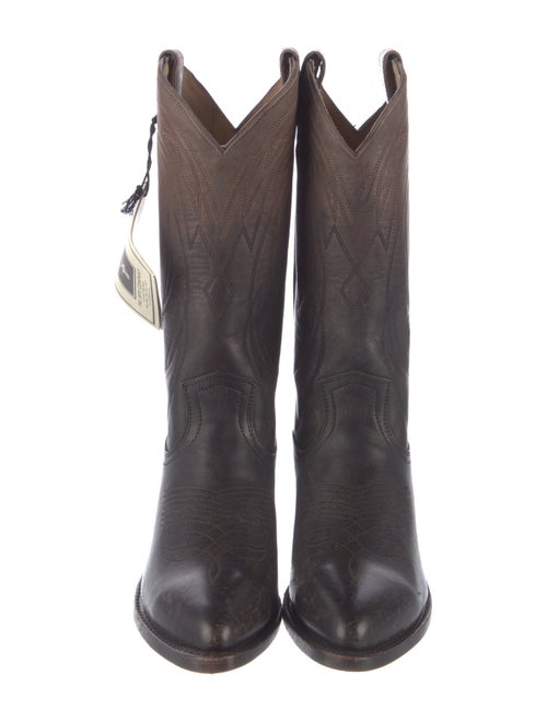 Frye Leather Embroidered Accent Western Boots