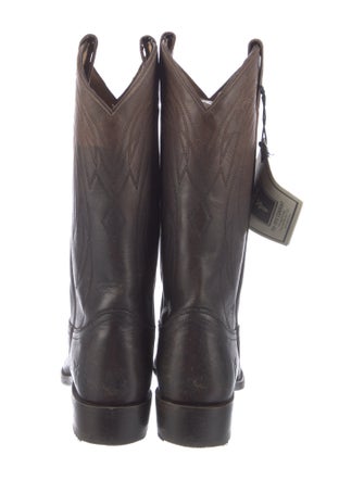 Frye Leather Embroidered Accent Western Boots