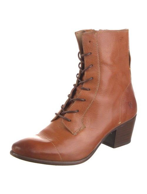 Frye Leather Colorblock Pattern Combat Boots
