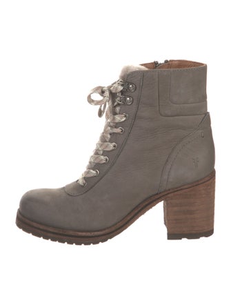 Frye Leather Colorblock Pattern Combat Boots