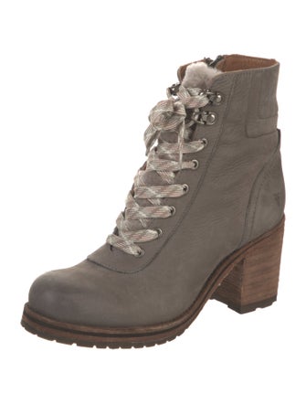 Frye Leather Colorblock Pattern Combat Boots