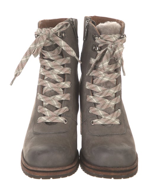 Frye Leather Colorblock Pattern Combat Boots