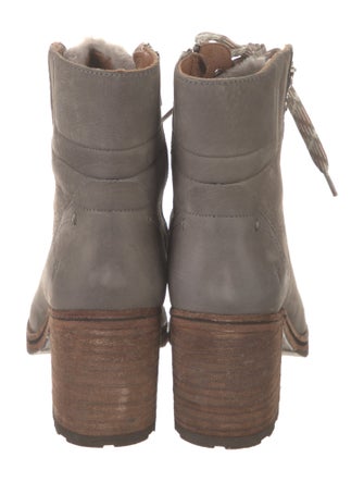 Frye Leather Colorblock Pattern Combat Boots