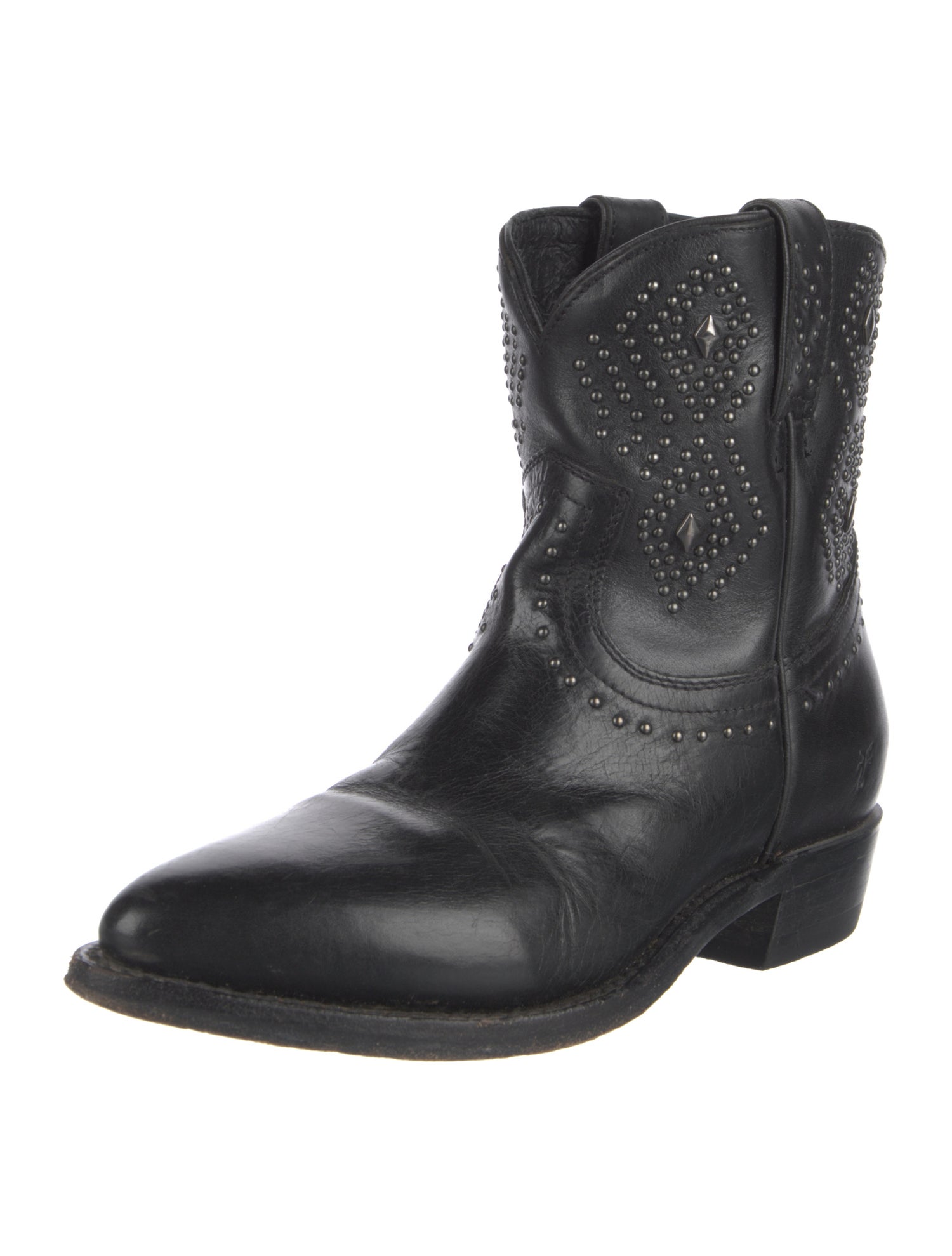 Frye Leather Studded Accents Western Boots