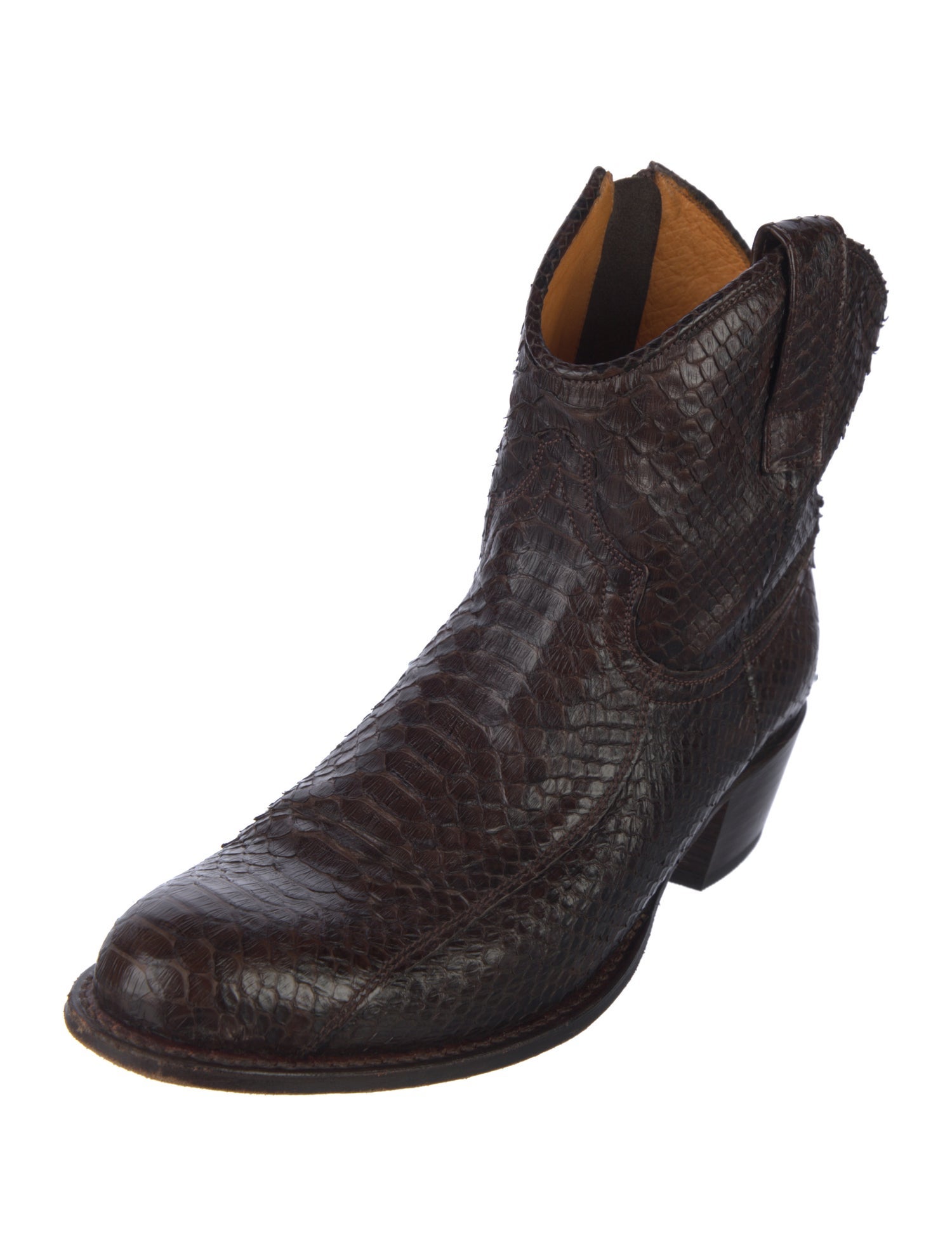 Frye Snakeskin Animal Print Western Boots