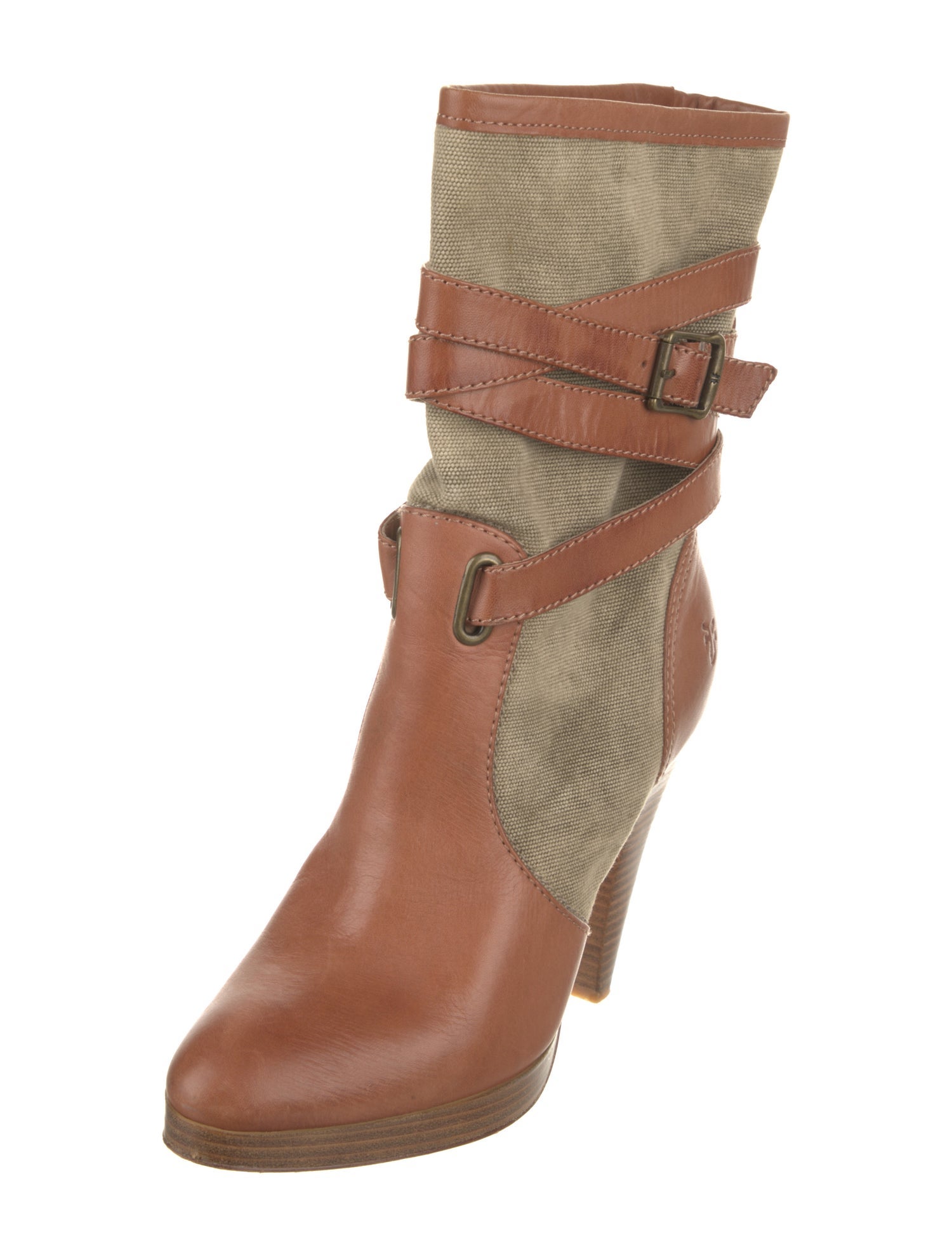 Frye Leather Colorblock Pattern Boots
