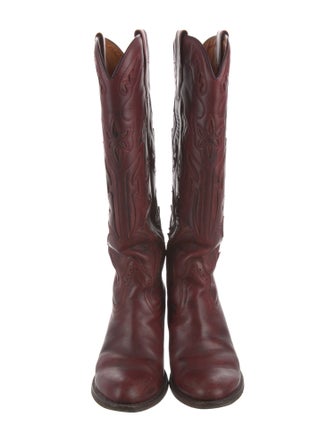 Frye Leather Embroidered Accent Western Boots