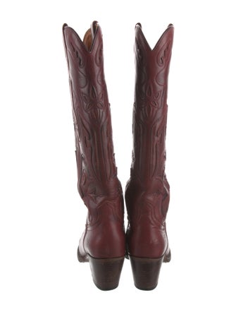 Frye Leather Embroidered Accent Western Boots