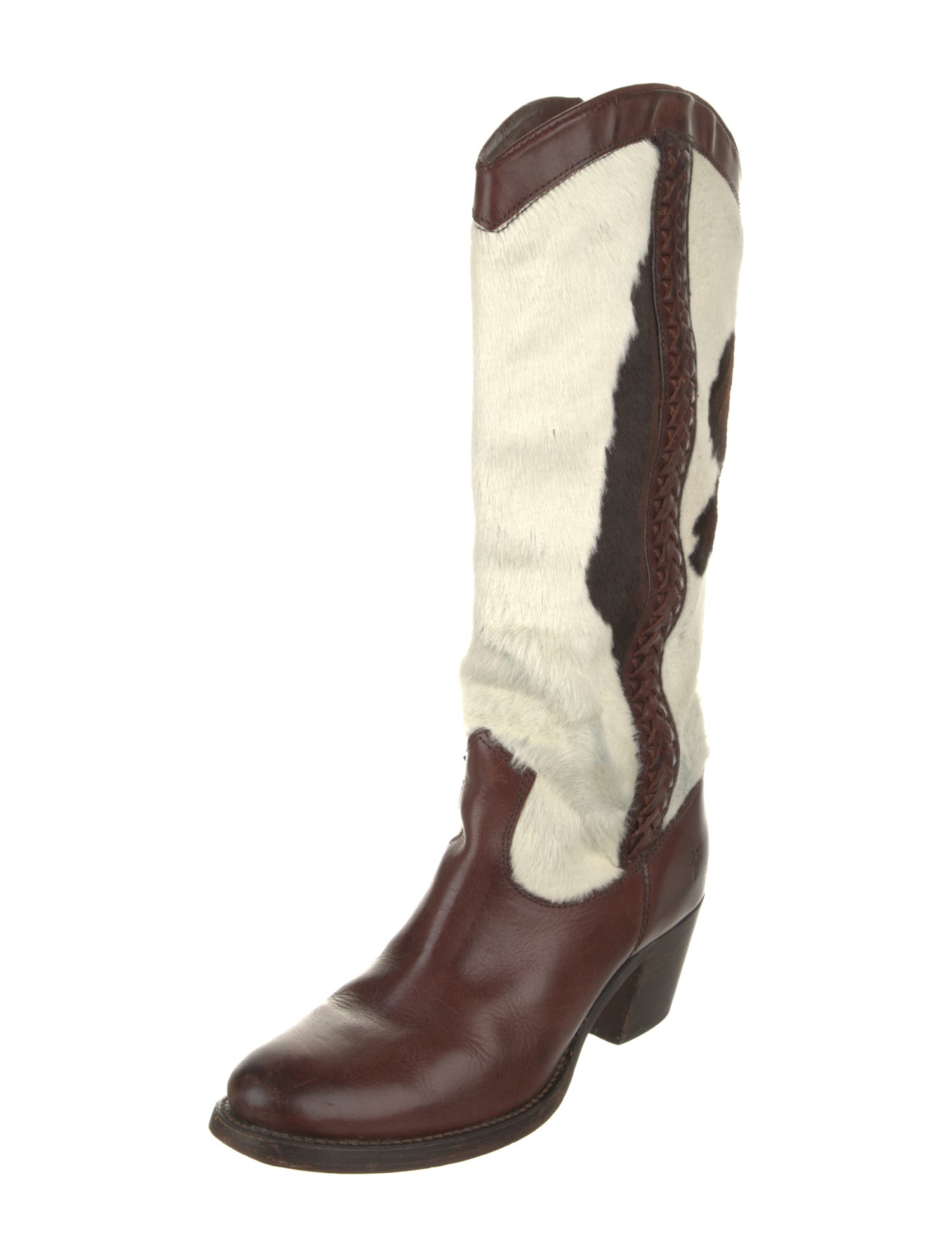 Frye Leather Animal Print Riding Boots