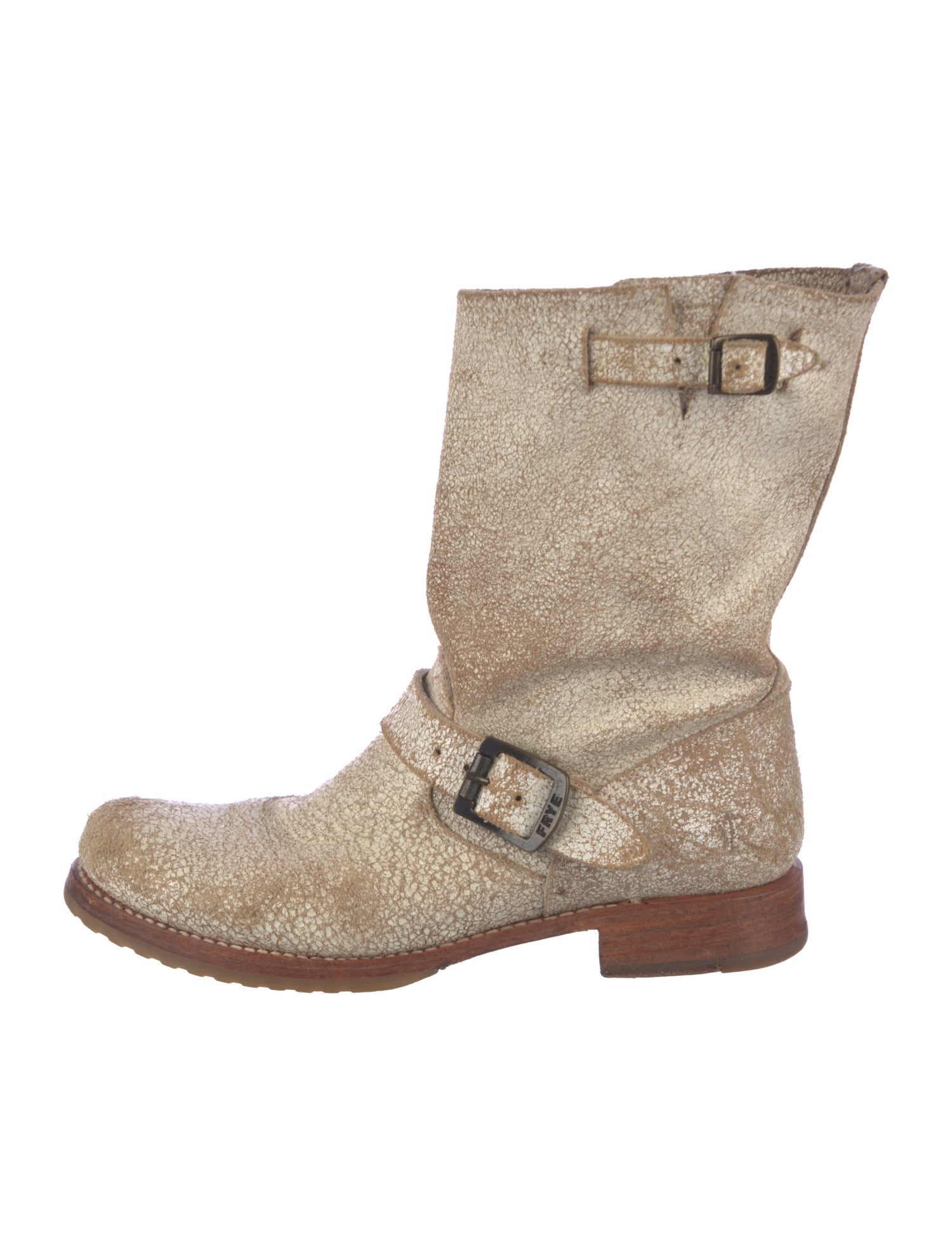 Frye Leather Leather Trim Embellishment Moto Boots