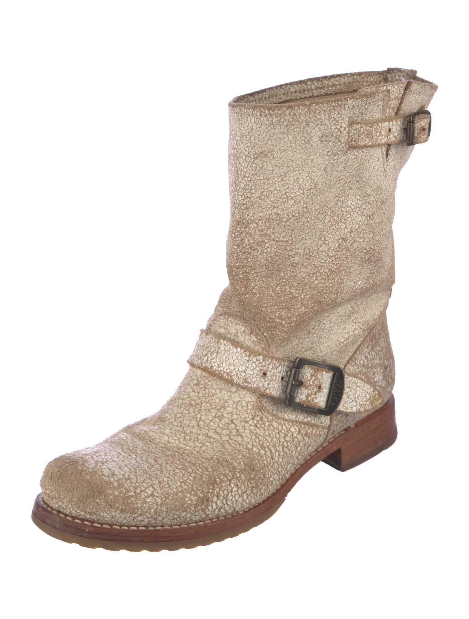 Frye Leather Leather Trim Embellishment Moto Boots