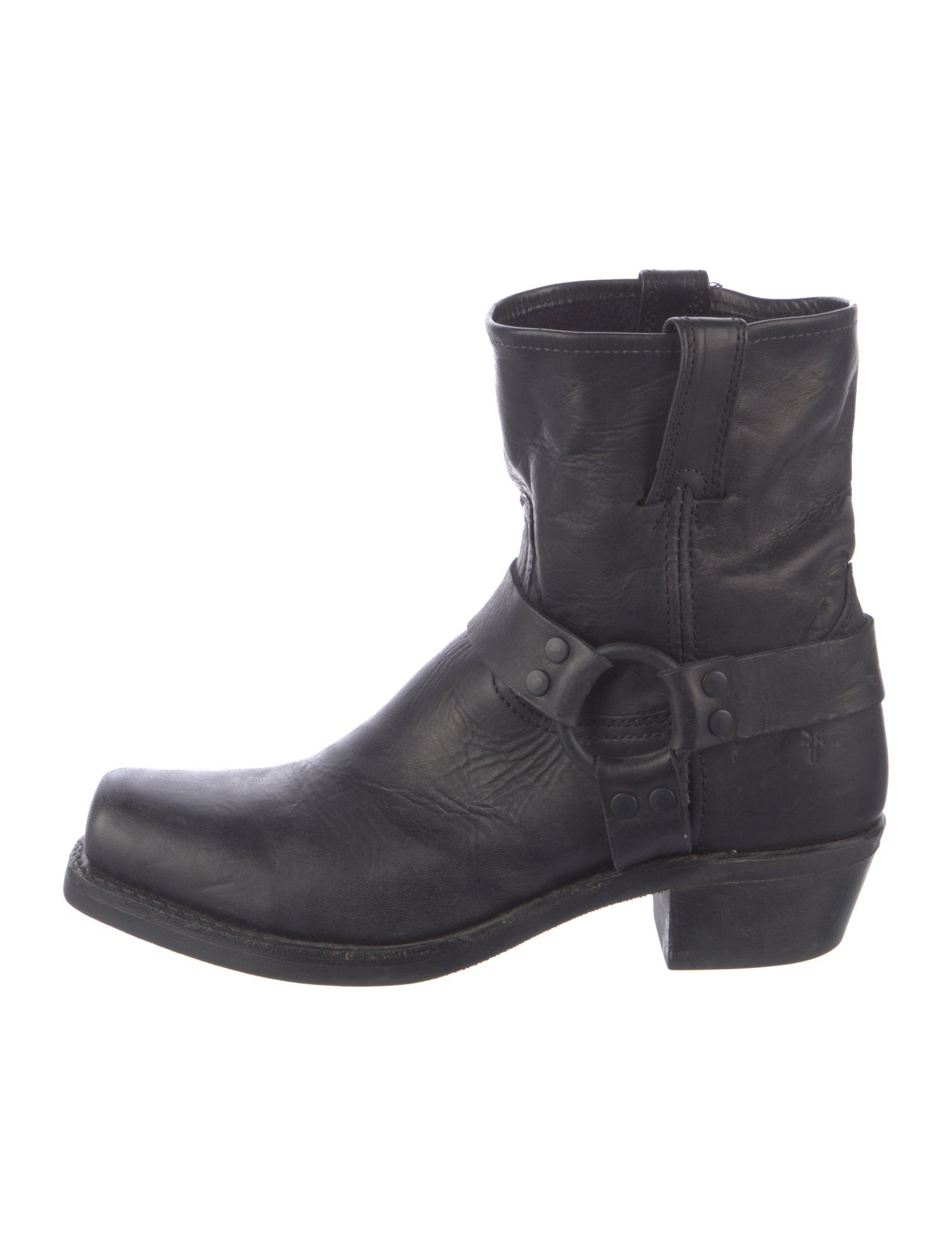 Frye Leather Leather Trim Embellishment Moto Boots