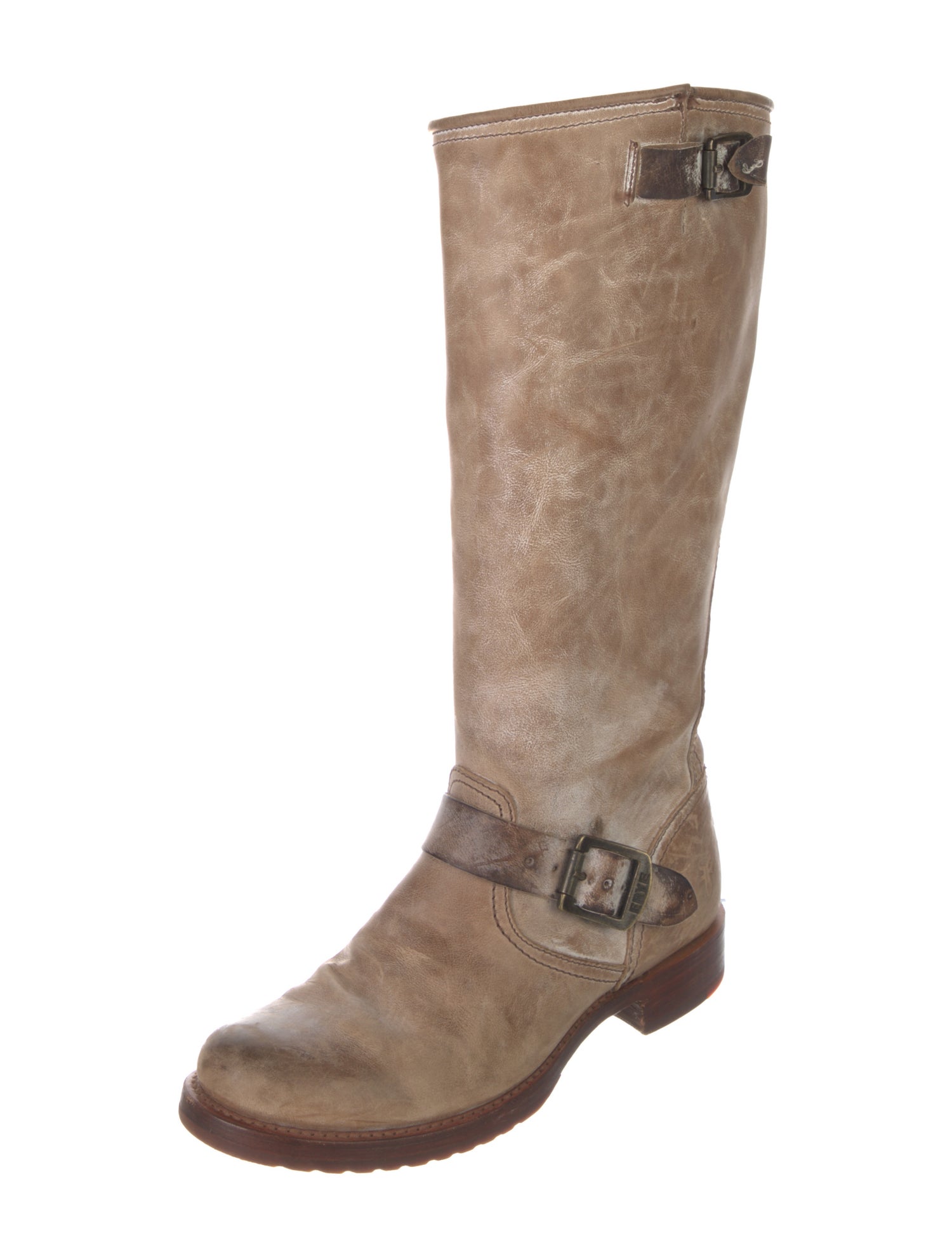 Frye Leather Colorblock Pattern Riding Boots