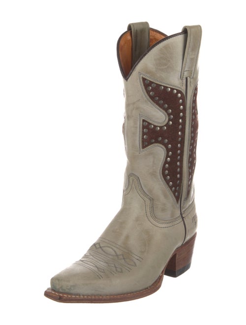 Frye Leather Colorblock Pattern Western Boots