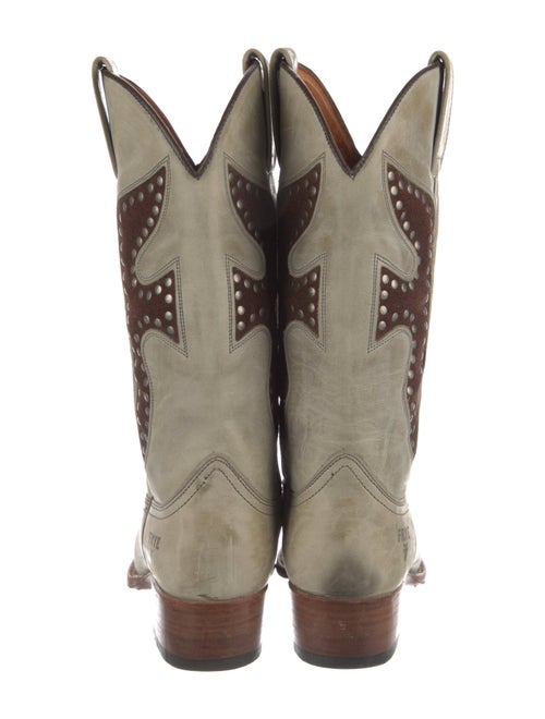 Frye Leather Colorblock Pattern Western Boots