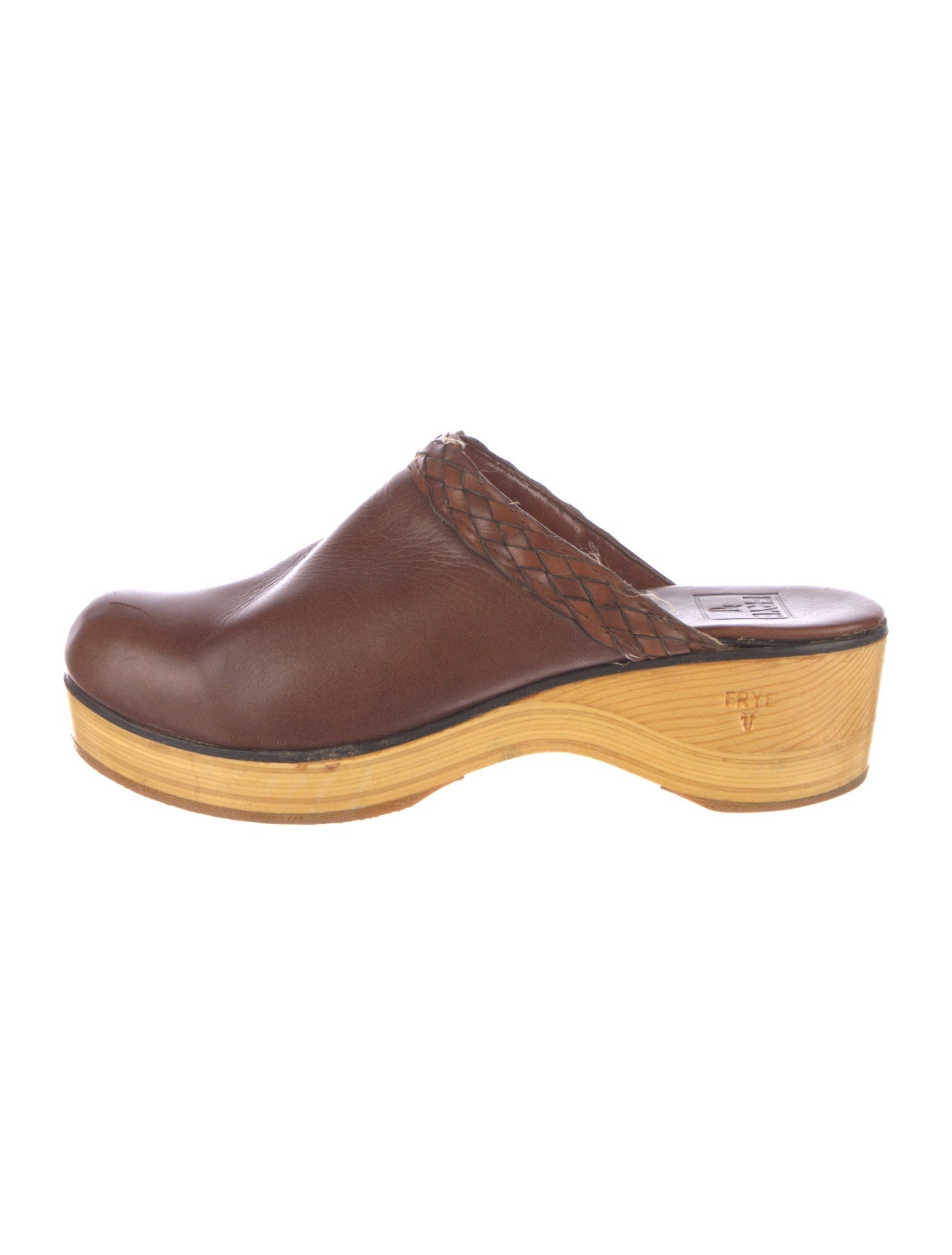 Frye Leather Colorblock Pattern Slides