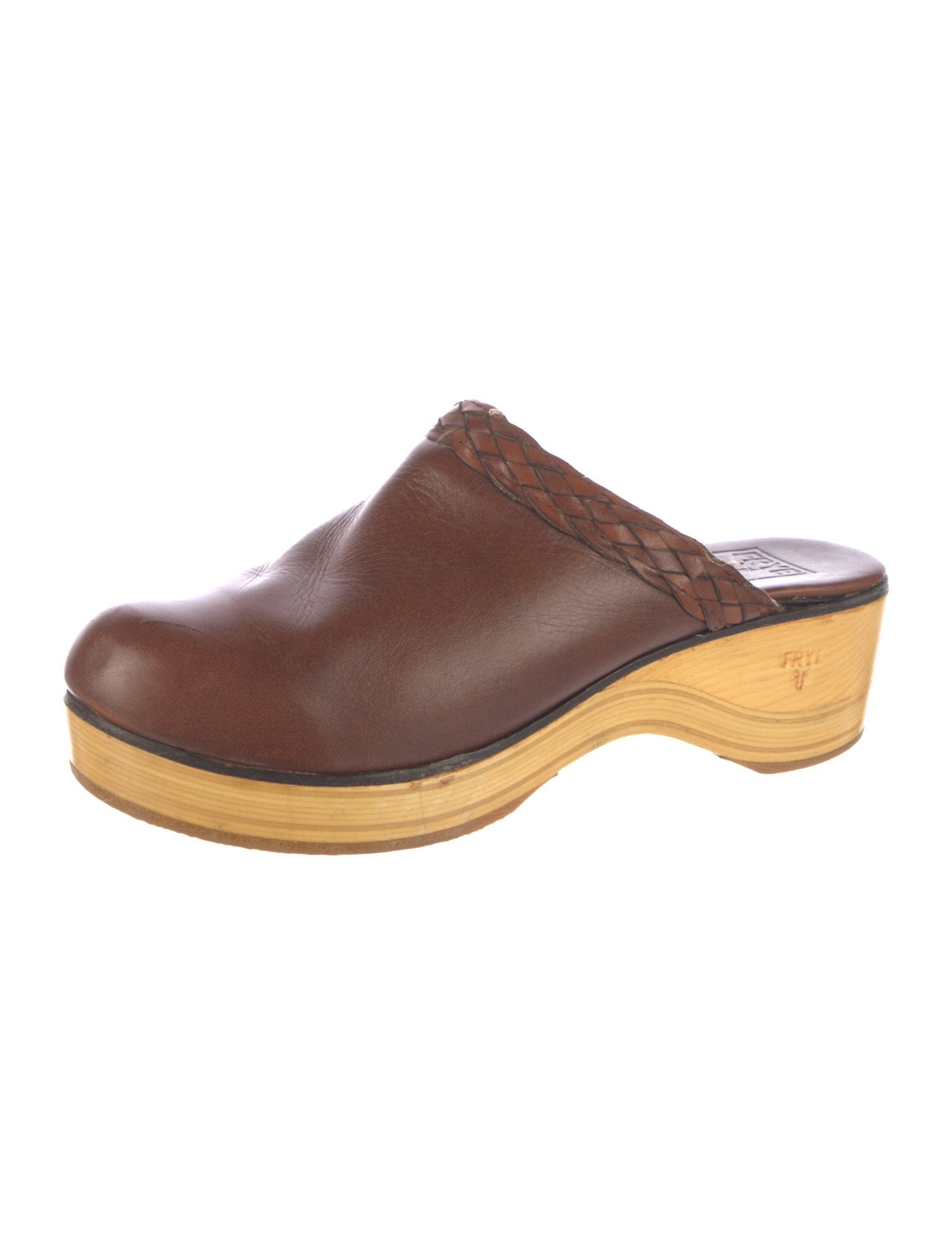 Frye Leather Colorblock Pattern Slides